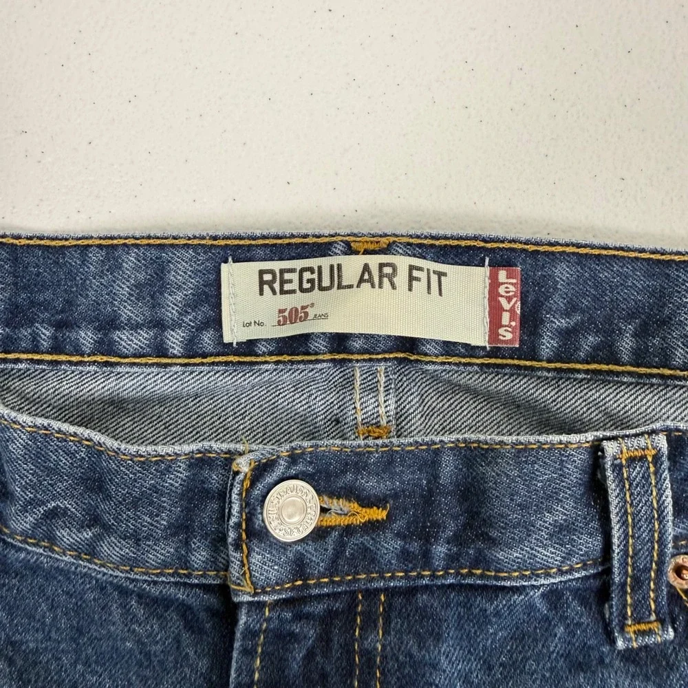 Levis 505 Regular Fit‎ Mens Blue Jeans Straight Leg Medium Wash 40x30 Cotton